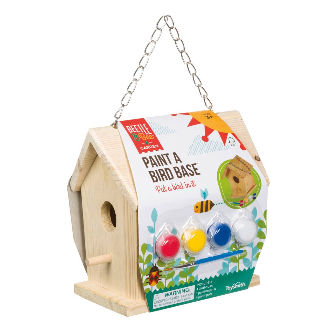 Toysmith Beetle & Bee Paint a Bird Base™ DIY Birdhouse Activity Kit